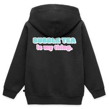 Mein Ding - Kinder Premium Organic Zip Hoodie - Schwarz - Hinten - AI Model Kid Male (0cm)