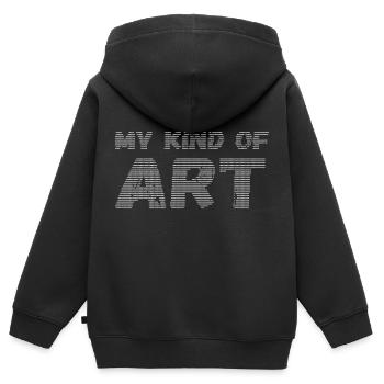 Mon genre d’art ASCII - Sweat Premium à capuche zippé enfant bio - noir - Dos - AI Model Kid Male (0cm)