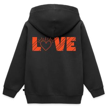 Love Stitching Knitting Wool - Kids Premium Organic Zip-up Hoodie - black - Back - AI Model Kid Male (0cm)