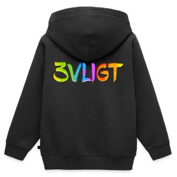 SMS chat langue fortifications anglais trois 3 trois - Sweat Premium à capuche zippé enfant bio - noir - Dos - AI Model Kid Male (0cm)