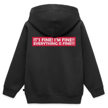 Tout va bien devis - Sweat Premium à capuche zippé enfant bio - noir - Dos - AI Model Kid Male (0cm)
