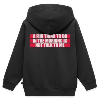 ne me parle pas - Sweat Premium à capuche zippé enfant bio - noir - Dos - AI Model Kid Male (0cm)