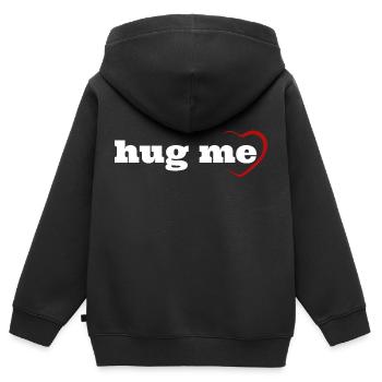 Hug me - Kids Premium Organic Zip-up Hoodie - black - Back - AI Model Kid Male (0cm)