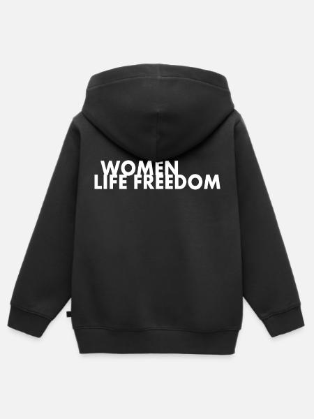 Women life freedom - Sweat Premium à capuche zippé enfant bio - noir