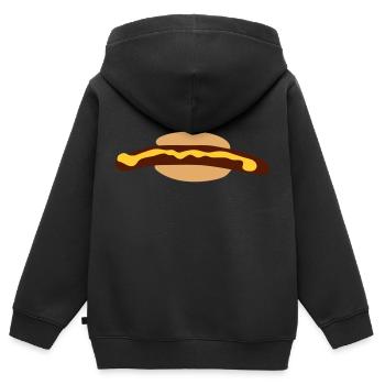hot-dog - Sweat Premium à capuche zippé enfant bio - noir - Dos - AI Model Kid Male (0cm)