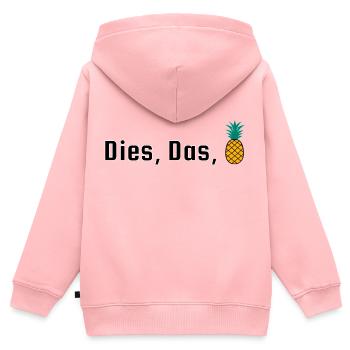 This, that, pineapple - Kids Premium Organic Zip-up Hoodie - rose - Back - AI Model Kid Female (0cm)