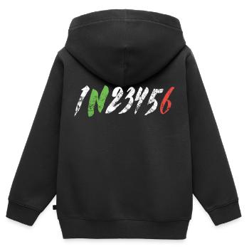 1N23456 Motorrad Gangschaltung - Adrenalin - Kinder Premium Organic Zip Hoodie - Schwarz - Hinten - AI Model Kid Male (0cm)