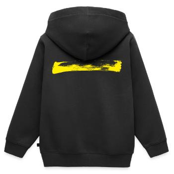 Deko Streifen - Pinsel GELB - Kinder Premium Organic Zip Hoodie - Schwarz - Hinten - AI Model Kid Male (0cm)