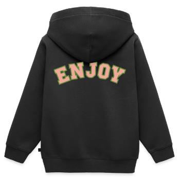 Genießen - Kinder Premium Organic Zip Hoodie - Schwarz - Hinten - AI Model Kid Male (0cm)