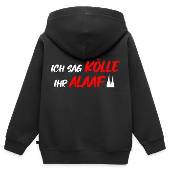 Kölle Alaaf Köln Karneval Kölsch Kölner Dom lustig - Kinder Premium Organic Zip Hoodie - Schwarz - Hinten - AI Model Kid Male (0cm)