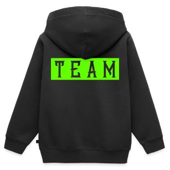 équipe - Sweat Premium à capuche zippé enfant bio - noir - Dos - AI Model Kid Male (0cm)