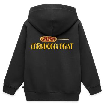 Corn Dog Corndog - Kinder Premium Organic Zip Hoodie - Schwarz - Hinten - AI Model Kid Male (0cm)