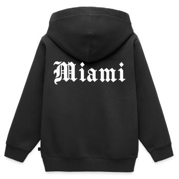 Miami - Sweat Premium à capuche zippé enfant bio - noir - Dos - AI Model Kid Male (0cm)