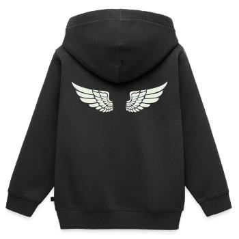 aile - Sweat Premium à capuche zippé enfant bio - noir - Dos - AI Model Kid Male (0cm)