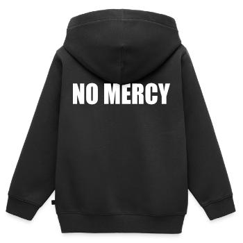 No mercy - Kids Premium Organic Zip-up Hoodie - black - Back - AI Model Kid Male (0cm)