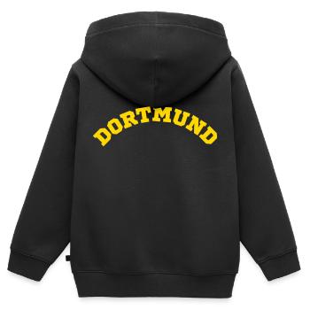 Dortmund - Kinder Premium Organic Zip Hoodie - Schwarz - Hinten - AI Model Kid Male (0cm)