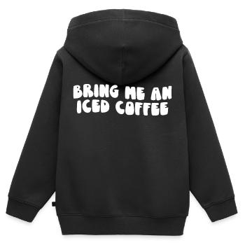 Bring Me an Iced Coffee - Kids Premium Organic Zip-up Hoodie - black - Back - AI Model Kid Male (0cm)