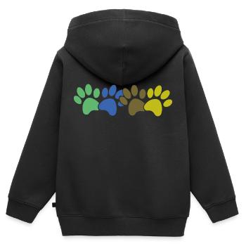 Dog paws - Kids Premium Organic Zip-up Hoodie - black - Back - AI Model Kid Male (0cm)