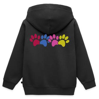 Dog paws - Kids Premium Organic Zip-up Hoodie - black - Back - AI Model Kid Male (0cm)