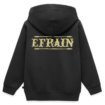Efrain Golden Text Name Name Badge - Kids Premium Organic Zip-up Hoodie - black - Back - AI Model Kid Male (0cm)