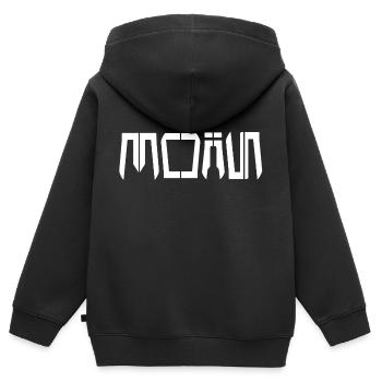 moin Space Vintage Retro Style - Kinder Premium Organic Zip Hoodie - Schwarz - Hinten - AI Model Kid Male (0cm)
