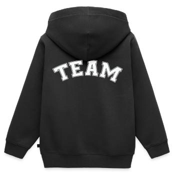 team - Kinder Premium Organic Zip Hoodie - Schwarz - Hinten - AI Model Kid Male (0cm)