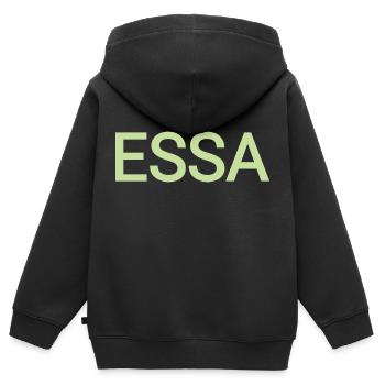 Essa - Sweat Premium à capuche zippé enfant bio - noir - Dos - AI Model Kid Male (0cm)