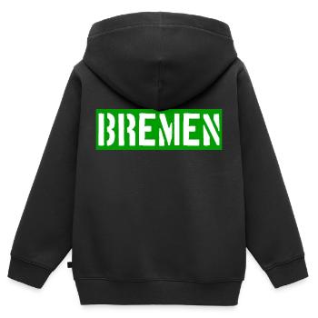 Bremen - Weser - Werder - Hansestadt - Kinder Premium Organic Zip Hoodie - Schwarz - Hinten - AI Model Kid Male (0cm)