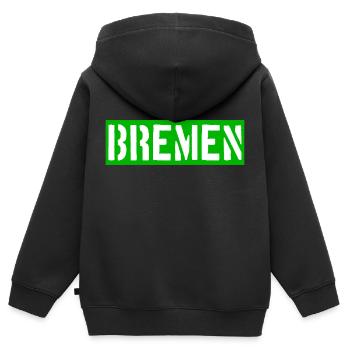 Bremen - Weser - Werder - Hansestadt - Kinder Premium Organic Zip Hoodie - Schwarz - Hinten - AI Model Kid Male (0cm)