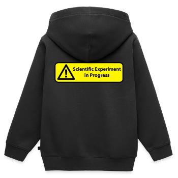 Scientific experiment in progress - Sweat Premium à capuche zippé enfant bio - noir - Dos - AI Model Kid Male (0cm)