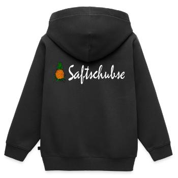 Saftschubse - Kinder Premium Organic Zip Hoodie - Schwarz - Hinten - AI Model Kid Male (0cm)