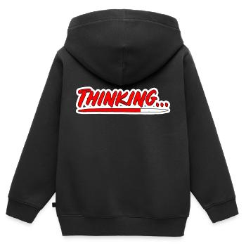 Thinking PopArt Ladebalken Schriftzug - Kinder Premium Organic Zip Hoodie - Schwarz - Hinten - AI Model Kid Male (0cm)