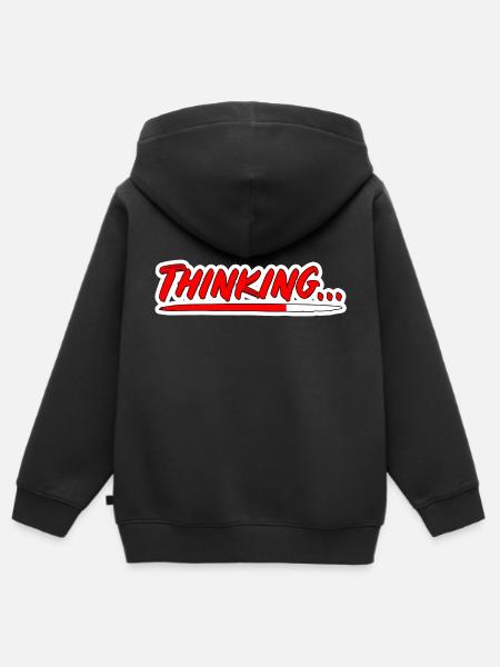 Thinking PopArt Ladebalken Schriftzug - Kinder Premium Organic Zip Hoodie - Schwarz