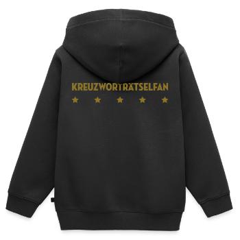 Kreuzworträtselfan Kreuzworträtsel Crosswords - Kinder Premium Organic Zip Hoodie - Schwarz - Hinten - AI Model Kid Male (0cm)
