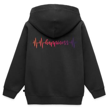 HEARTBEAT HAPPINESS GRADIENT RED DARK - Sweat Premium à capuche zippé enfant bio - noir - Dos - AI Model Kid Male (0cm)