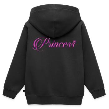 Prinzessin - Kinder Premium Organic Zip Hoodie - Schwarz - Hinten - AI Model Kid Male (0cm)