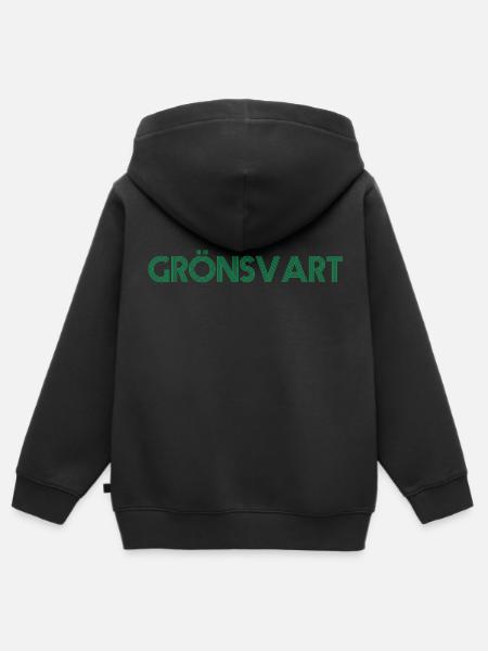 Grönsvart - Hoodie Premium med dragkedja barn ekologisk - svart