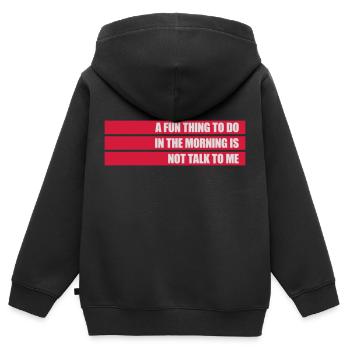 not talk to me - Kids Premium Organic Zip-up Hoodie - black - Back - AI Model Kid Male (0cm)