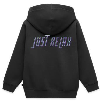 Just Relax - Kinder Premium Organic Zip Hoodie - Schwarz - Hinten - AI Model Kid Male (0cm)