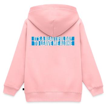 leave me alone day - Kinder Premium Organic Zip Hoodie - Rosa - Hinten - AI Model Kid Female (0cm)