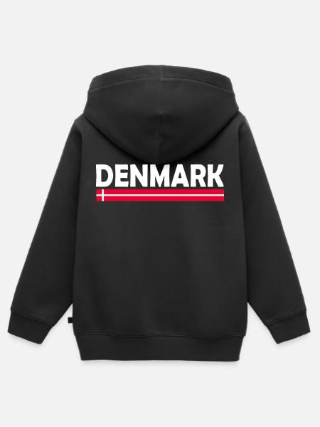 Denmark - Premium børne zip-hættetrøje økologisk - sort