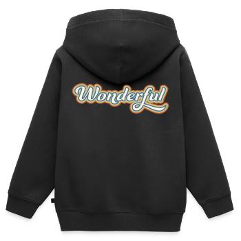 Wonderful - wonderful: colorful 70s design - Kids Premium Organic Zip-up Hoodie - black - Back - AI Model Kid Male (0cm)