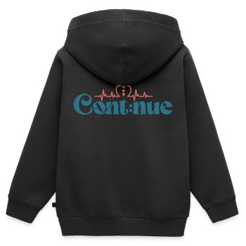 Setzen Sie das Bewusstsein für psychische Gesundheit fort - Kinder Premium Organic Zip Hoodie - Schwarz - Hinten - AI Model Kid Male (0cm)