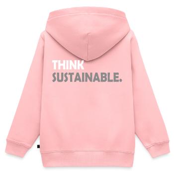 Think sustainable - Kids Premium Organic Zip-up Hoodie - rose - Back - AI Model Kid Female (0cm)