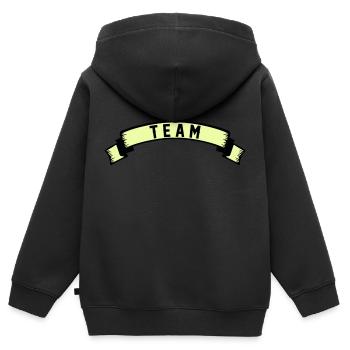 équipe - Sweat Premium à capuche zippé enfant bio - noir - Dos - AI Model Kid Male (0cm)