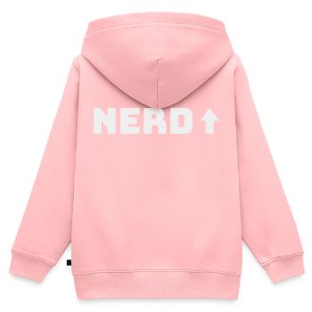 Nerd - Sweat Premium à capuche zippé enfant bio - rose - Dos - AI Model Kid Female (0cm)
