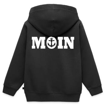 Moin - Sweat Premium à capuche zippé enfant bio - noir - Dos - AI Model Kid Male (0cm)