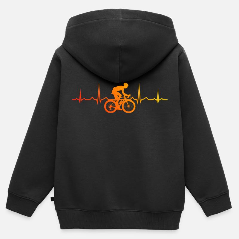 Vélo de route pour hommes Vélo de route Vélo de route Vélo de route - Sweat Premium à capuche zippé enfant bio - noir