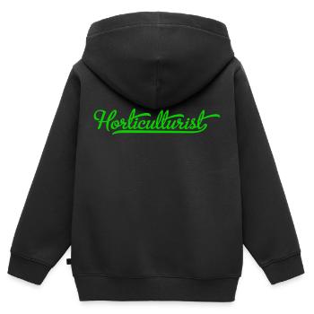 Gärtner - Kinder Premium Organic Zip Hoodie - Schwarz - Hinten - AI Model Kid Male (0cm)