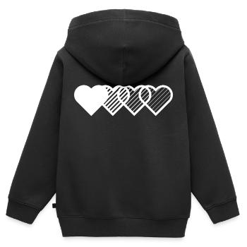 Herzen - Kinder Premium Organic Zip Hoodie - Schwarz - Hinten - AI Model Kid Male (0cm)